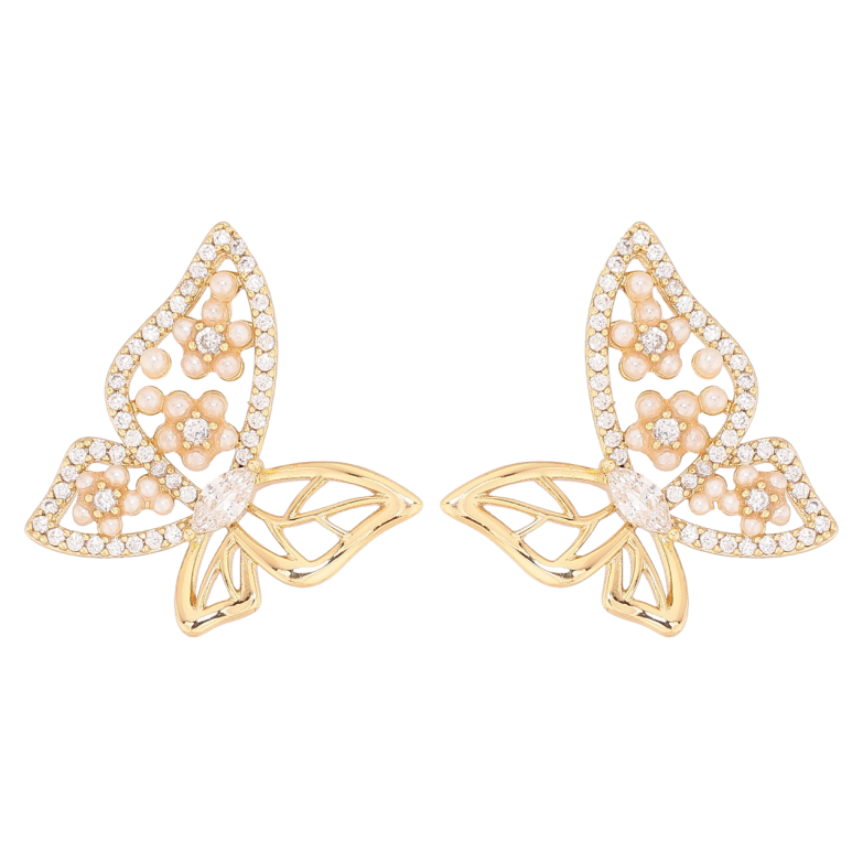 Сережки Xuping колір Позолота 14K пусети Метелики фото №1