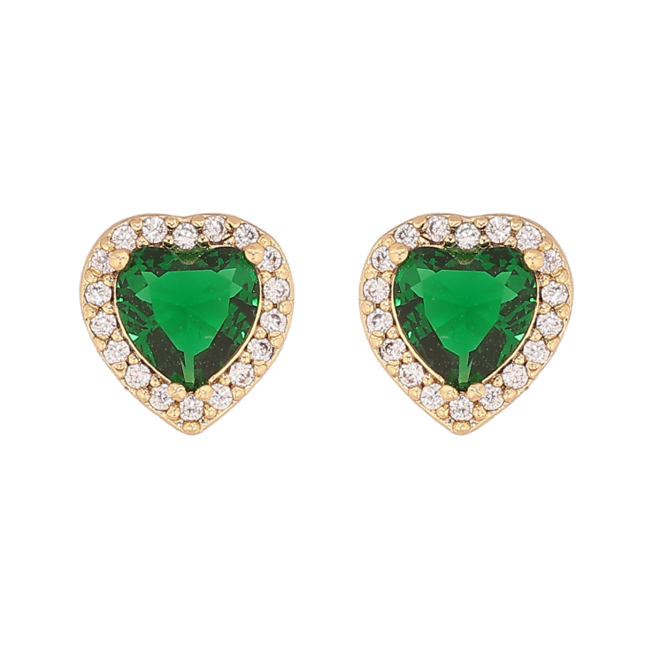 Серьги Xuping цвет Позолота 14K пусеты Зеленые кристальные сердечки в обрамлении фото №14 Серьги Xuping цвет Позолота 14K пусеты Зеленые кристальные сердечки в обрамлении фото №14