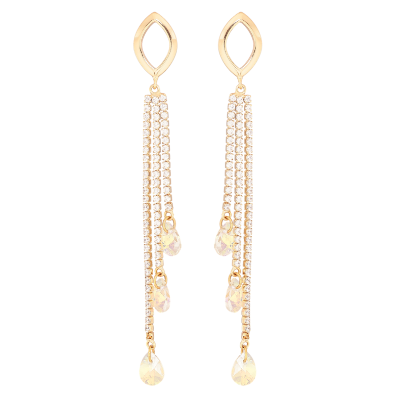 Серьги Xuping цвет Позолота 14K с кристаллами Swarovski пусеты Кристальные подвески фото №1 Серьги Xuping цвет Позолота 14K с кристаллами Swarovski пусеты Кристальные подвески фото №1