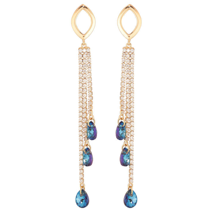 Сережки Xuping колір Позолота 18K з кристалами Swarovski пусети Кристальні підвіски Metallic Blue фото №24 Сережки Xuping колір Позолота 18K з кристалами Swarovski пусети Кристальні підвіски Metallic Blue фото №24