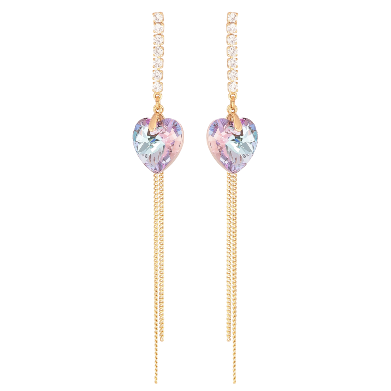 Серьги Xuping цвет Позолота 14K с кристаллами Swarovski пусеты Кристальные подвески Paradise Shine фото №1