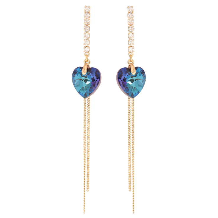 Сережки Xuping колір Позолота 18K з кристалами Swarovski пусети Кристальні підвіски Bermuda Blue фото №22 Сережки Xuping колір Позолота 18K з кристалами Swarovski пусети Кристальні підвіски Bermuda Blue фото №22