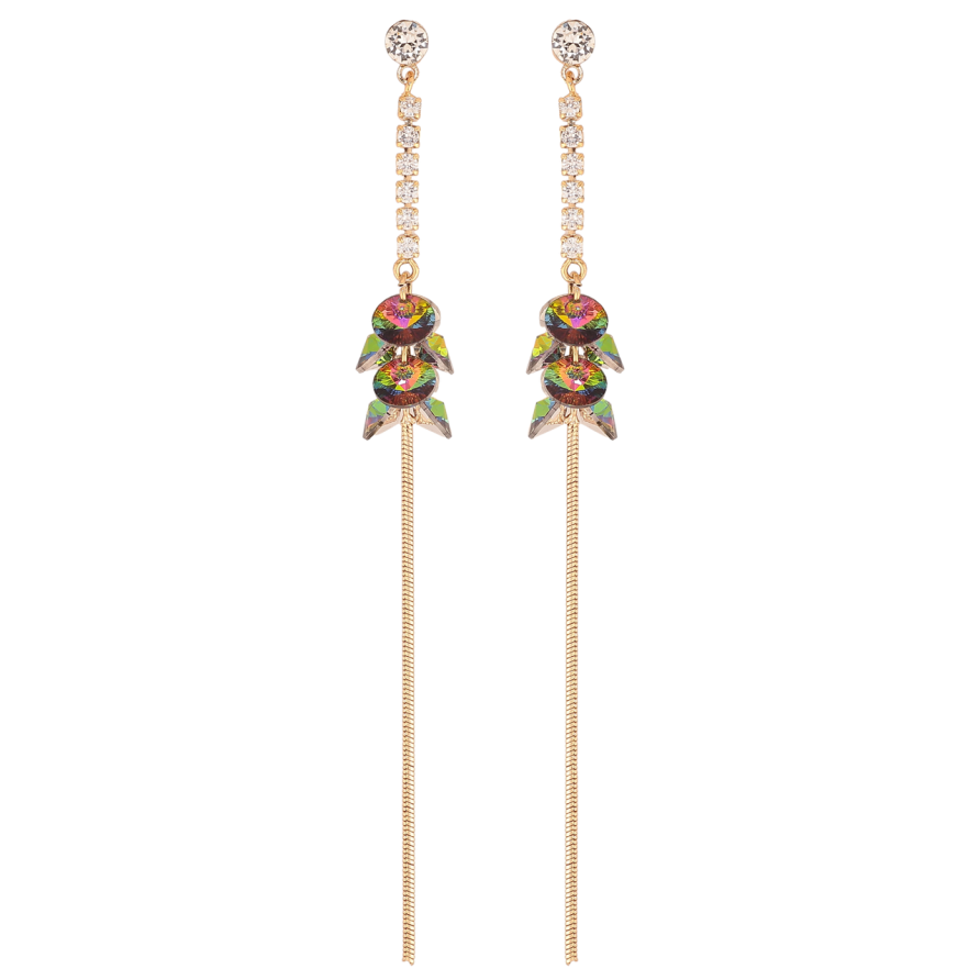 Сережки Xuping колір Позолота 18K з кристалами Swarovski пусети Кристальні підвіски Vitrail Medium фото №1 Сережки Xuping колір Позолота 18K з кристалами Swarovski пусети Кристальні підвіски Vitrail Medium фото №1