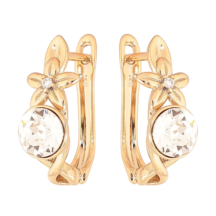 Серьги Xuping цвет Позолота 14K с кристаллами Swarovski английский замок Цветочный узор с кристаллом Clear фото №14 Серьги Xuping цвет Позолота 14K с кристаллами Swarovski английский замок Цветочный узор с кристаллом Clear фото №14