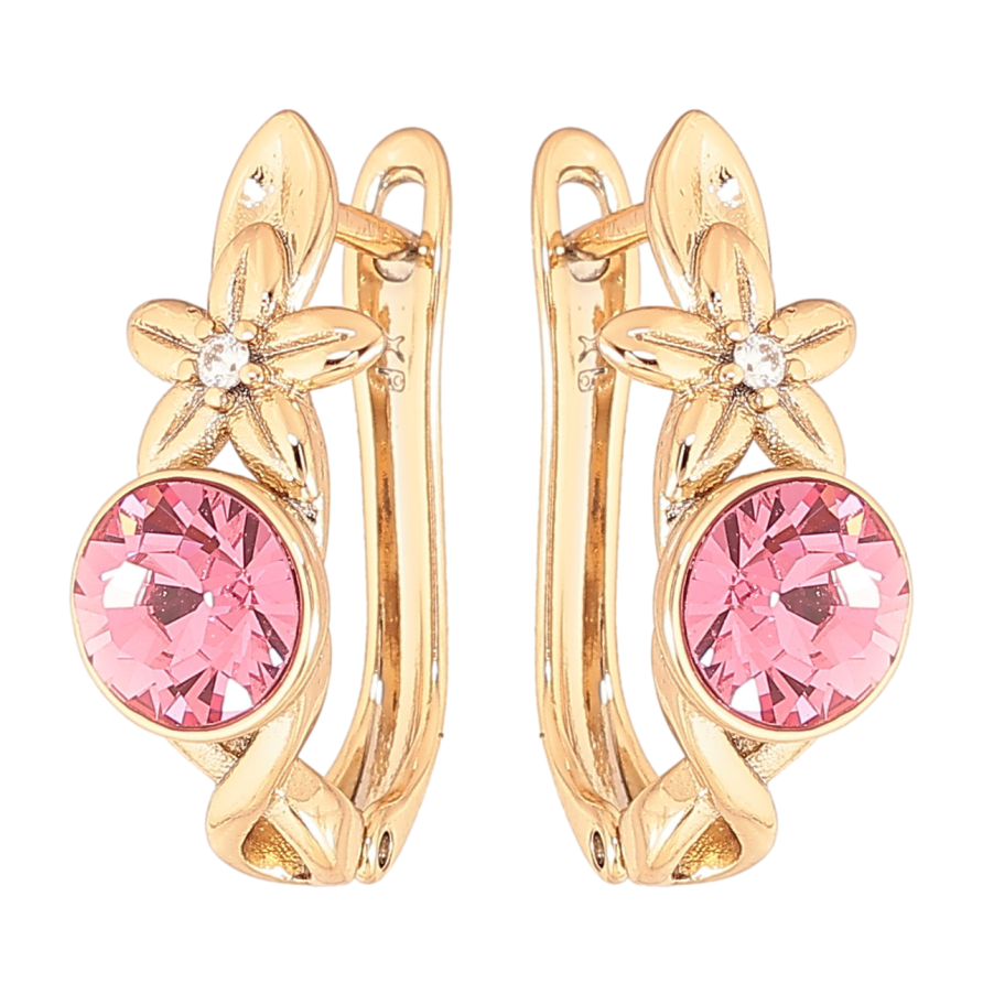 Серьги Xuping цвет Позолота 14K с кристаллами Swarovski английский замок Цветочный узор с кристаллом Rose фото №1 Серьги Xuping цвет Позолота 14K с кристаллами Swarovski английский замок Цветочный узор с кристаллом Rose фото №1
