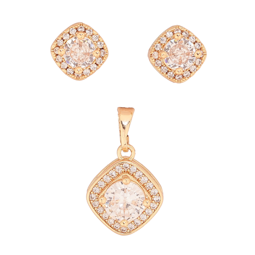 Набор Xuping M&L Цвет 18K Серьги Кулон Кристаллы в обрамлении Сер.- 8х8мм, Кул.-11х11мм фото №1 Набор Xuping M&L Цвет 18K Серьги Кулон Кристаллы в обрамлении Сер.- 8х8мм, Кул.-11х11мм фото №1