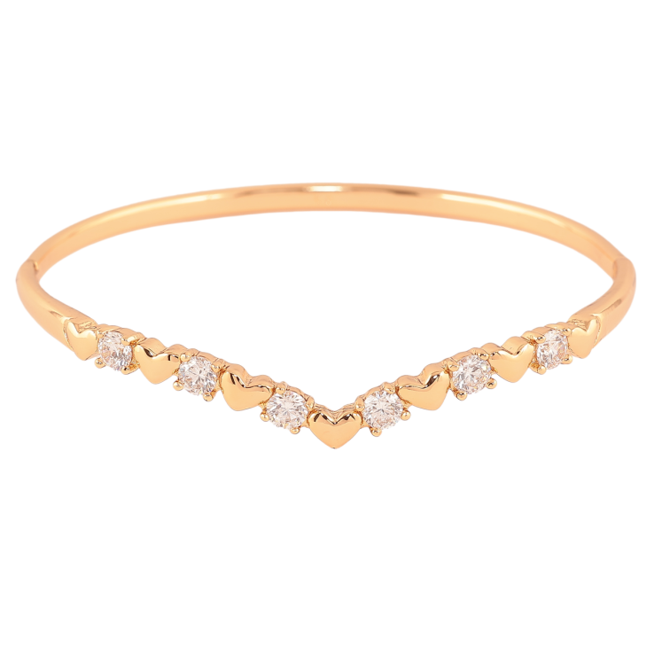 Браслет Xuping Колір Позолота 18K Доріжка кристалів з сердечками ø 6см фото №10