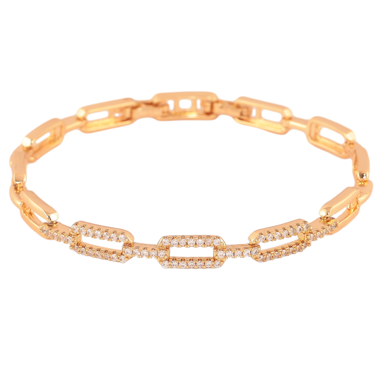 Браслет Xuping Цвет Позолота 18K Узор с кристаллами размер с доп. замком 17,18.5см х 2-5мм фото №1 Браслет Xuping Цвет Позолота 18K Узор с кристаллами размер с доп. замком 17,18.5см х 2-5мм фото №1