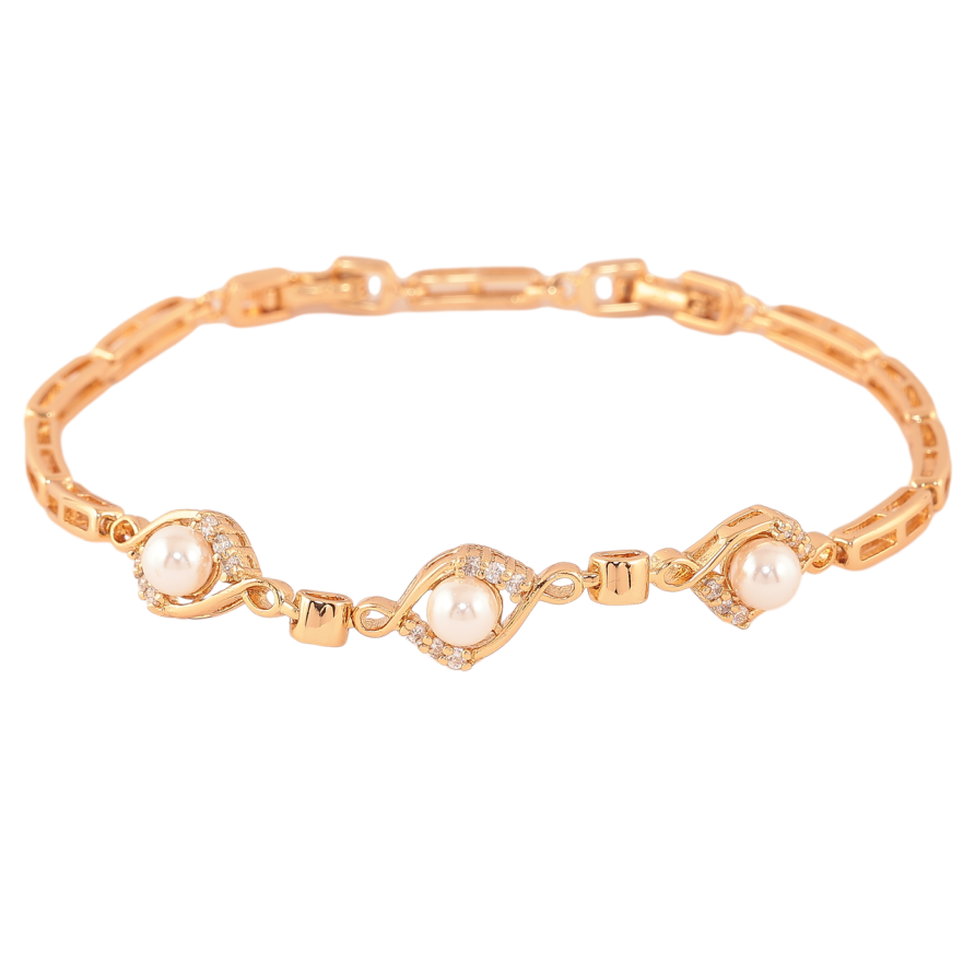 Браслет Xuping Колір Позолота 18K Візерунок з кристалами та перлинами розмір з додатковим замком 17,20см х 3-8мм фото №1 Браслет Xuping Колір Позолота 18K Візерунок з кристалами та перлинами розмір з додатковим замком 17,20см х 3-8мм фото №1