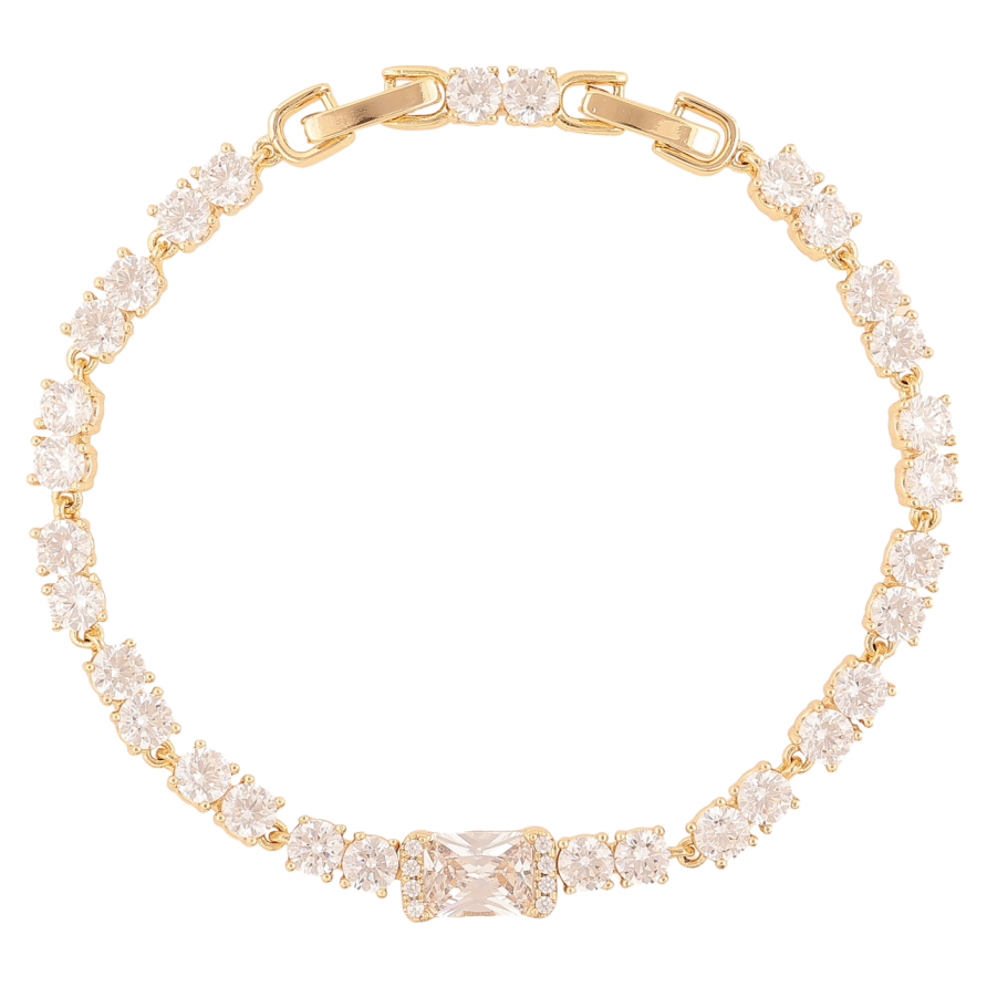 Браслет Xuping Цвет Позолота 14K Дорожка кристаллов размер с доп. замком 17,19см х 4-6мм фото №1 Браслет Xuping Цвет Позолота 14K Дорожка кристаллов размер с доп. замком 17,19см х 4-6мм фото №1