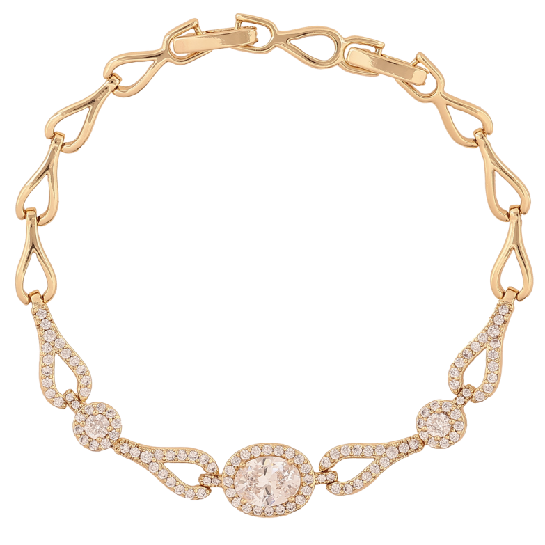 Браслет Xuping Колір Позолота 14K Візерунок з інкрустацією кристалами розмір з доп. замком 17,19см х 5-9мм фото №1 Браслет Xuping Колір Позолота 14K Візерунок з інкрустацією кристалами розмір з доп. замком 17,19см х 5-9мм фото №1