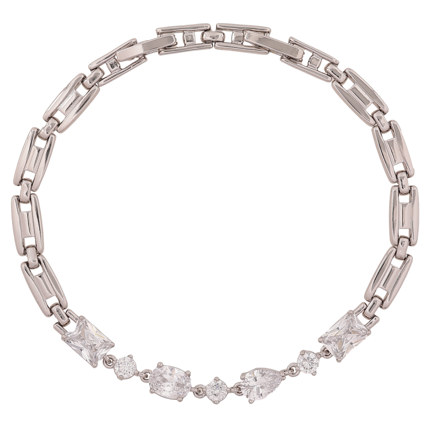 Браслет Xuping Цвет Родий Узор с кристаллами длина с дополнительным замком 17.5,19.5см х 4-5мм фото №1 Браслет Xuping Цвет Родий Узор с кристаллами длина с дополнительным замком 17.5,19.5см х 4-5мм фото №1