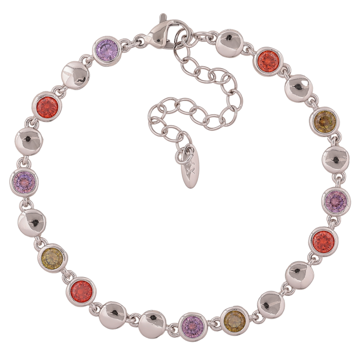 Браслет Xuping Цвет Родий Узор с разноцветными кристаллами длина с дополнительной цепочкой 17,22 см х 5 мм фото №13 Браслет Xuping Цвет Родий Узор с разноцветными кристаллами длина с дополнительной цепочкой 17,22 см х 5 мм фото №13