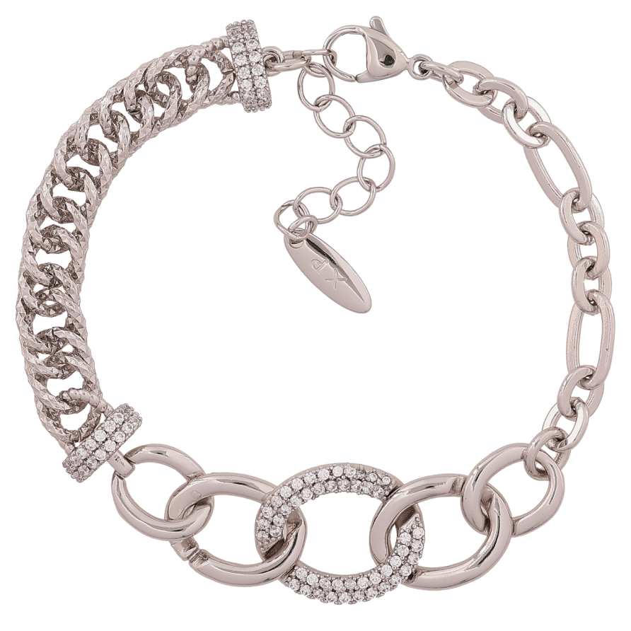 Браслет Xuping Цвет Родий Декоративная цепочка с кристаллами длина с дополнительной цепочкой 17,5,21 см х 5-15 мм фото №1 Браслет Xuping Цвет Родий Декоративная цепочка с кристаллами длина с дополнительной цепочкой 17,5,21 см х 5-15 мм фото №1