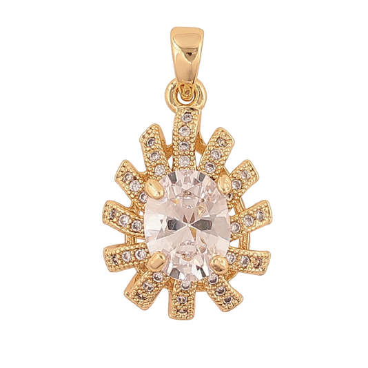 Кулон Xuping Цвет Позолота 14K Декоративная капелька с кристаллами для цепочки до 2мм фото №1