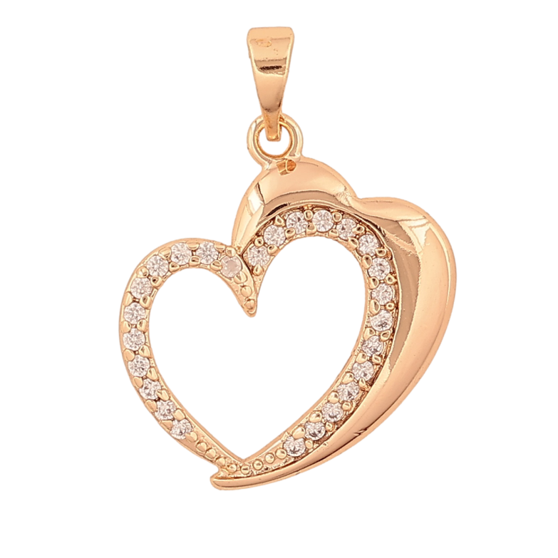 Кулон Xuping M&L Колір 18К Сердечко з кристалами для ланцюжка до 5мм фото №1