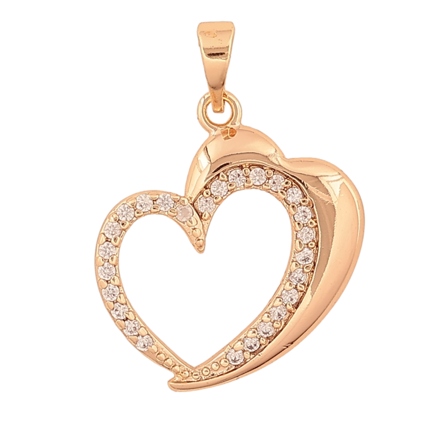 Кулон Xuping M&L Цвет 18К Сердечко с кристаллами для цепочки до 5мм фото №1