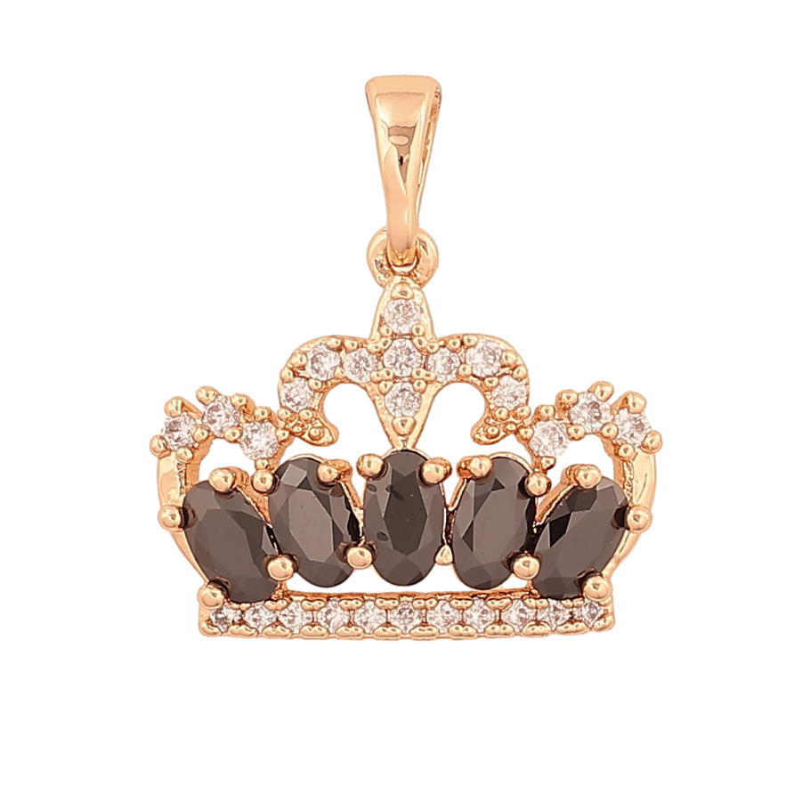 Кулон Xuping M&L Колір 18К Корона з інкрустацією чорно-білими кристалами для ланцюжка до 5мм фото №1 Кулон Xuping M&L Колір 18К Корона з інкрустацією чорно-білими кристалами для ланцюжка до 5мм фото №1