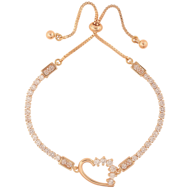 Браслет Xuping M&L Колір 18K Доріжка кристалів з сердечком на бігунку 14-24см х 1-13мм фото №4