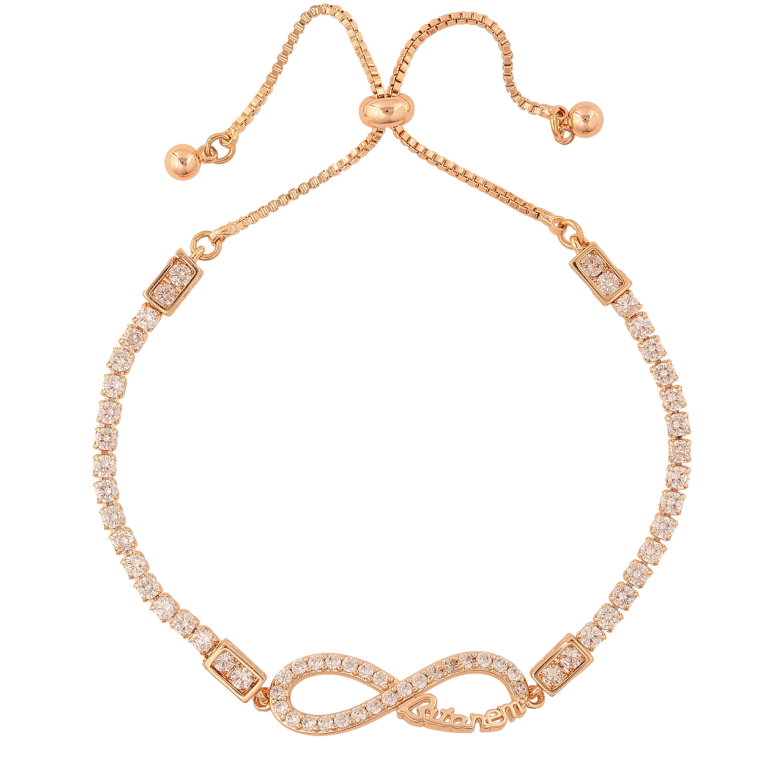 Браслет Xuping M&L Колір 18K Доріжка кристалів зі знаком нескінченності на бігунку 14-24см х 1-9мм фото №1