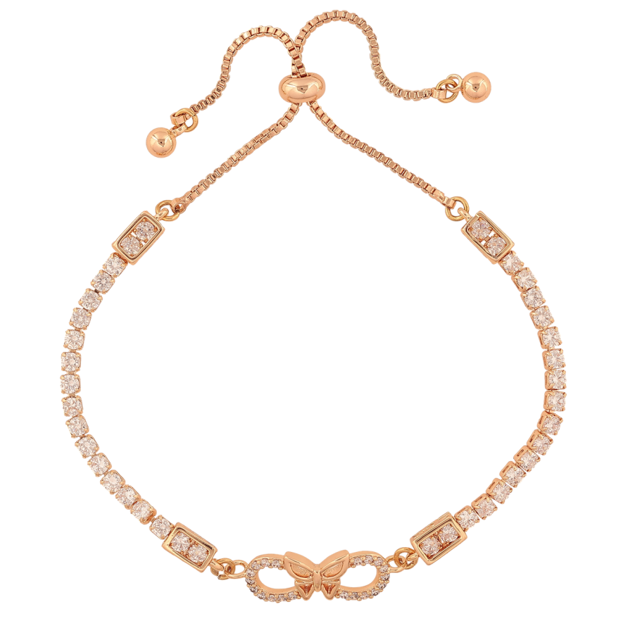 Браслет Xuping M&L Колір 18K Доріжка кристалів з метеликом на бігунку 14-24см х 1-8мм фото №1