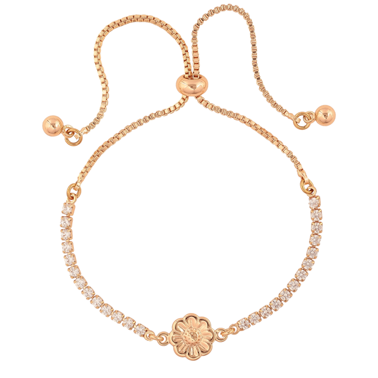 Браслет Xuping M&L Колір 18K Доріжка кристалів з квіточкою на бігунку 10-23см х 1-9мм фото №17