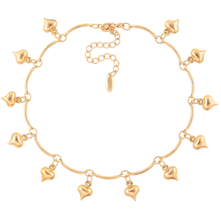 Браслет Xuping Цвет Позолота 18K Подвески сердечки размер с дополнительной цепочкой 20-25см х 1.5мм фото №20