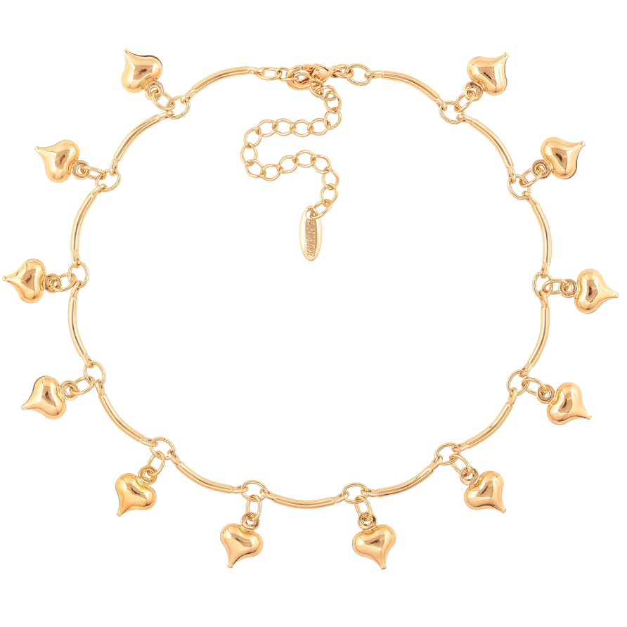 Браслет Xuping Колір Позолота 18K Підвіски сердечка розмір з додатковим ланцюжком 20-25см х 1.5мм фото №1 Браслет Xuping Колір Позолота 18K Підвіски сердечка розмір з додатковим ланцюжком 20-25см х 1.5мм фото №1