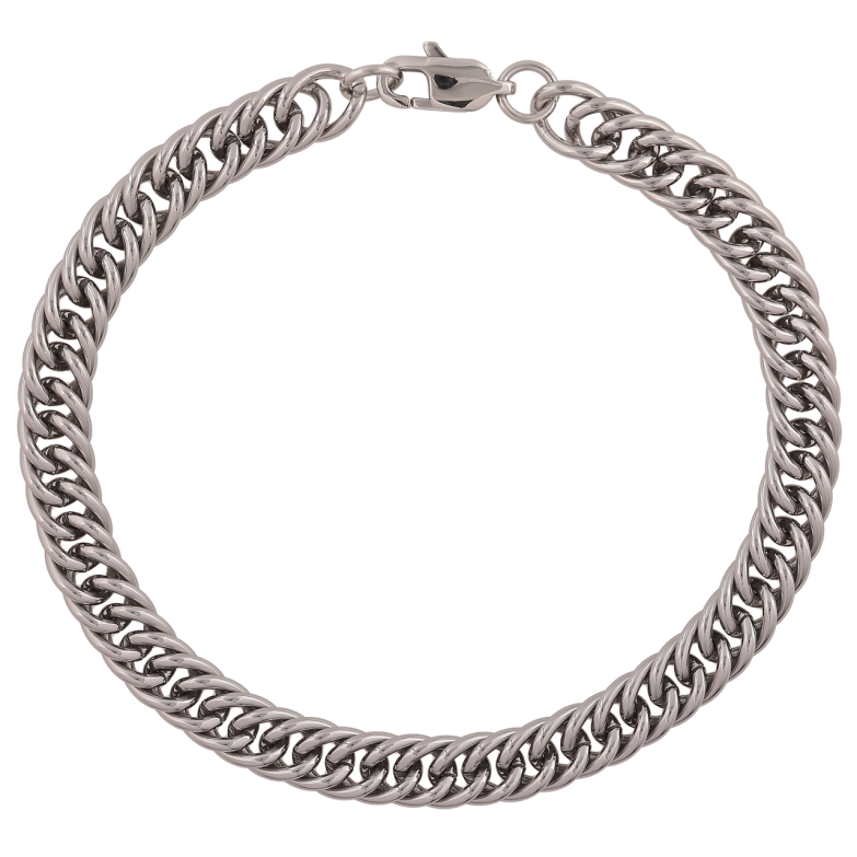 Браслет Xuping ТТМ Stainless Steel колір Родій Ланцюжок Кобра довжина 20.5см х 4мм фото №1