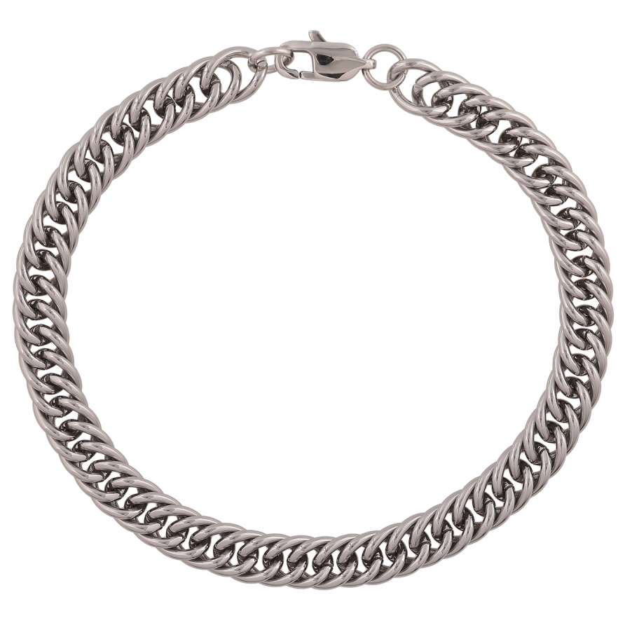 Браслет Xuping ТТМ Stainless Steel колір Родій Ланцюжок Кобра довжина 20.5см х 4мм фото №1 Браслет Xuping ТТМ Stainless Steel колір Родій Ланцюжок Кобра довжина 20.5см х 4мм фото №1