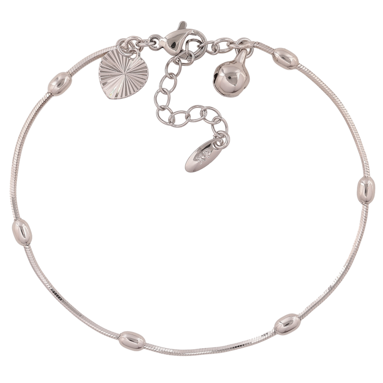 Браслет Xuping Цвет Родий Цепочка Ювелирный шнур с бусинами размер с доп. цепочкой 18-21,5 см х 1-3 мм фото №1 Браслет Xuping Цвет Родий Цепочка Ювелирный шнур с бусинами размер с доп. цепочкой 18-21,5 см х 1-3 мм фото №1