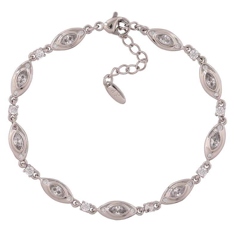 Браслет Xuping Цвет Родий Узор с кристаллами размер с доп. цепочкой 17-20,5 см х 3-5 мм фото №1 Браслет Xuping Цвет Родий Узор с кристаллами размер с доп. цепочкой 17-20,5 см х 3-5 мм фото №1