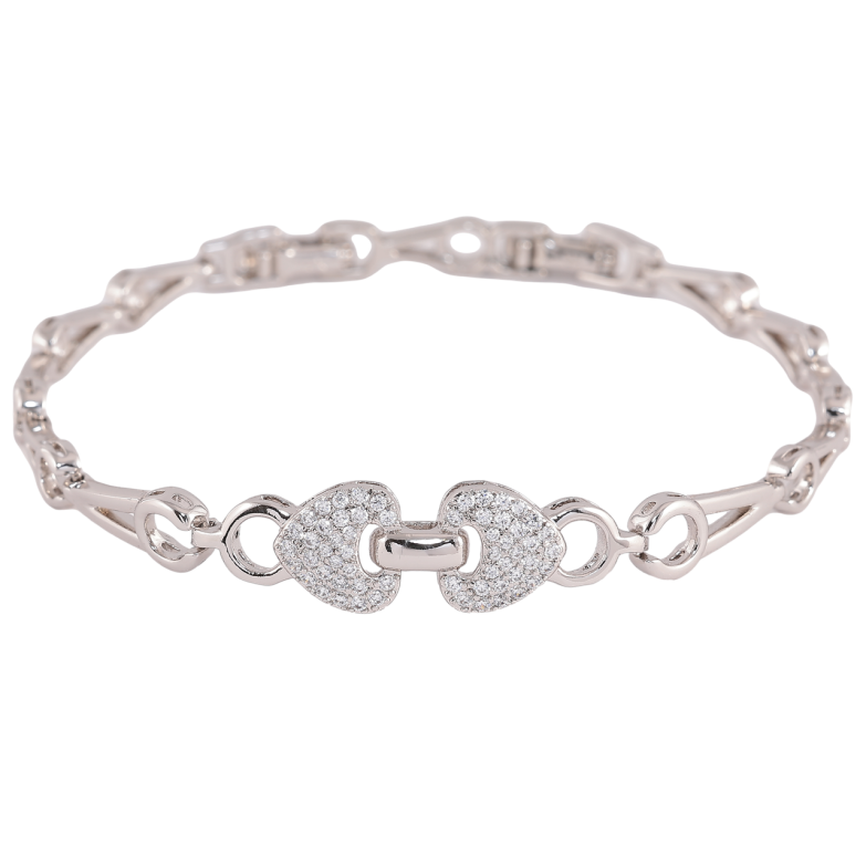 Браслет Xuping Колір Родій Візерунок з кристалами розмір з доп. замком 17,19см х 5-9мм фото №2