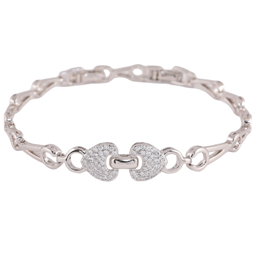 Браслет Xuping Цвет Родий Узор с кристаллами размер с доп. замком 17,19см х 5-9мм фото №1 Браслет Xuping Цвет Родий Узор с кристаллами размер с доп. замком 17,19см х 5-9мм фото №1