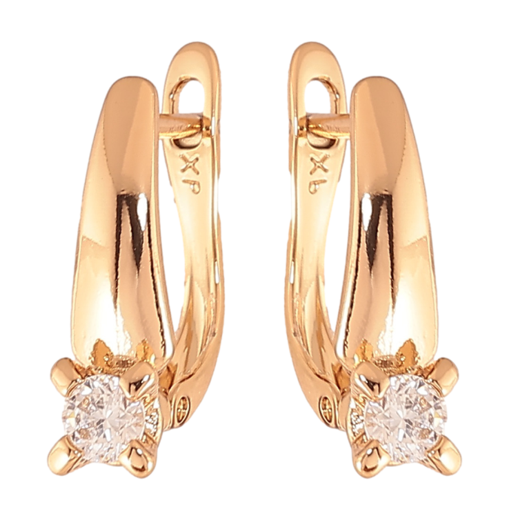 Серьги Xuping Цвет Позолота 18K английский замок Узор с кристаллом фото №14 Серьги Xuping Цвет Позолота 18K английский замок Узор с кристаллом фото №14