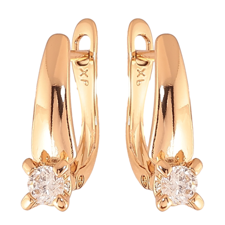 Серьги Xuping Цвет Позолота 18K английский замок  Узор с кристаллом фото №10