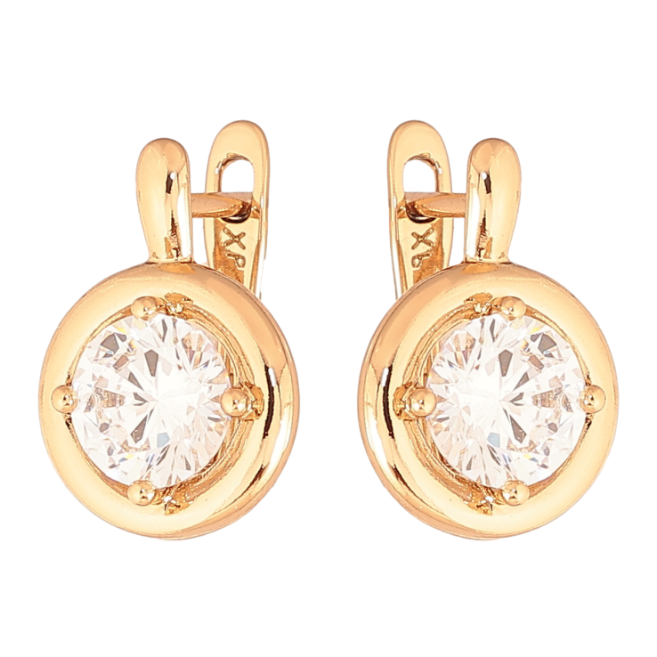 Серьги Xuping Цвет Позолота 18K английский замок Круги с кристаллами фото №10 Серьги Xuping Цвет Позолота 18K английский замок Круги с кристаллами фото №10