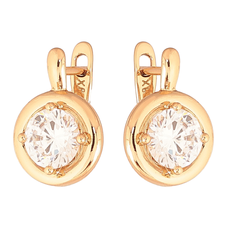 Серьги Xuping Цвет Позолота 18K английский замок Круги с кристаллами фото №14