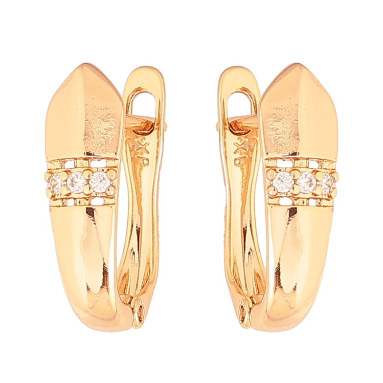 Серьги Xuping Цвет Позолота 18K английский замок Узор с кристаллами фото №1 Серьги Xuping Цвет Позолота 18K английский замок Узор с кристаллами фото №1