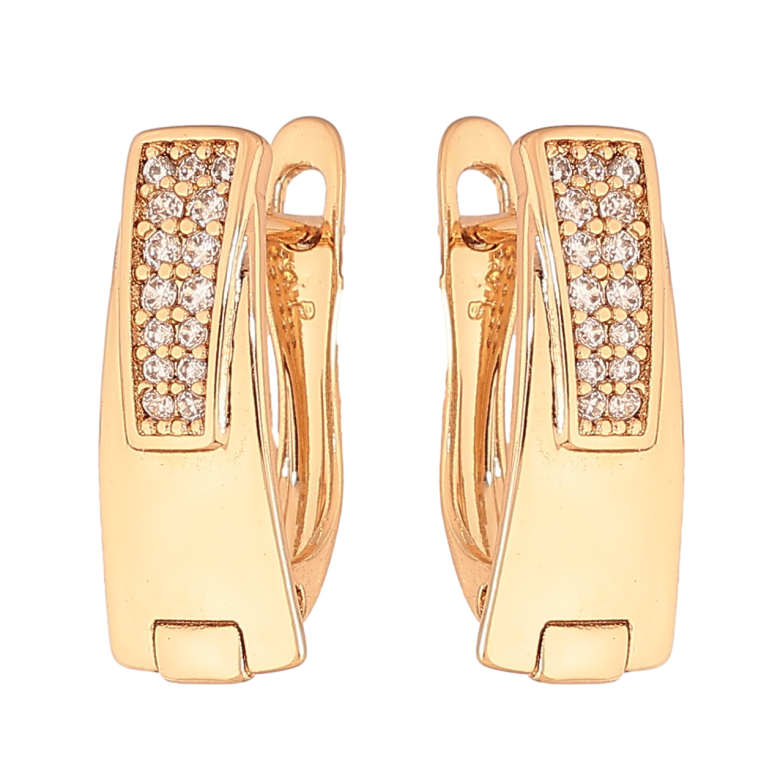 Серьги Xuping Цвет Позолота 18K английский замок Узор с кристаллами фото №1 Серьги Xuping Цвет Позолота 18K английский замок Узор с кристаллами фото №1