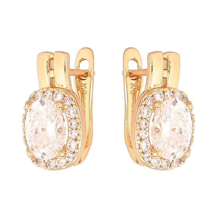 Серьги Xuping Цвет Позолота 18K английский замок Инкрустация кристаллами фото №25