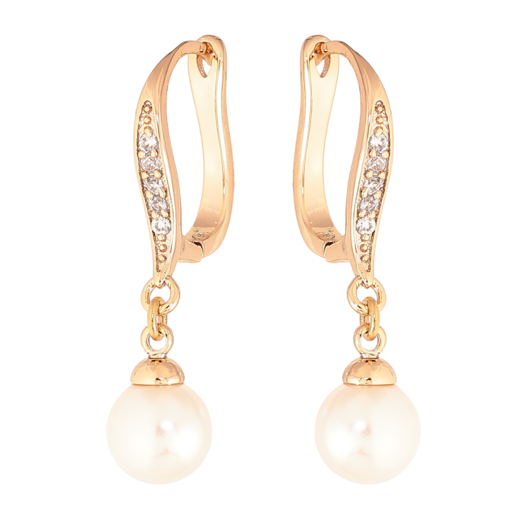 Серьги Xuping Цвет Позолота 18K английский замок Жемчужные подвески фото №7 Серьги Xuping Цвет Позолота 18K английский замок Жемчужные подвески фото №7