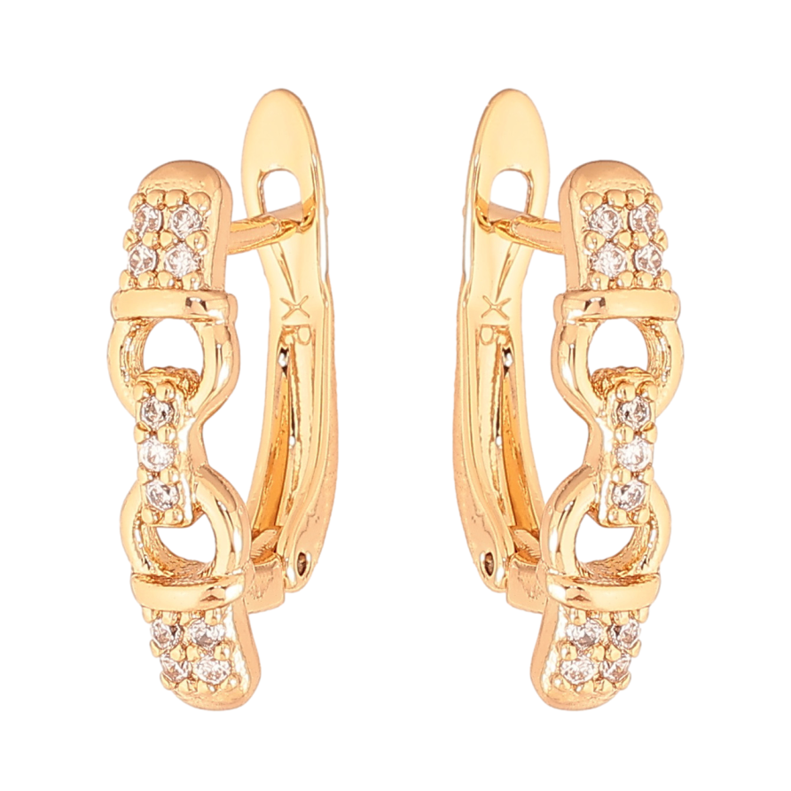 Серьги Xuping Цвет Позолота 18K английский замок Узор с кристаллами фото №1 Серьги Xuping Цвет Позолота 18K английский замок Узор с кристаллами фото №1