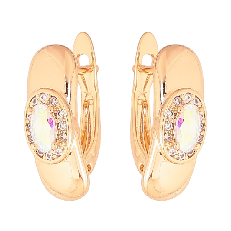 Серьги Xuping Цвет Позолота 18K английский замок Узор с радужными кристаллами фото №1 Серьги Xuping Цвет Позолота 18K английский замок Узор с радужными кристаллами фото №1