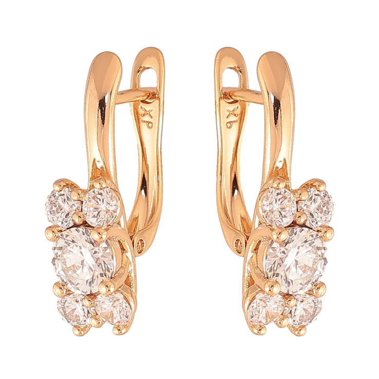 Серьги Xuping Цвет Позолота 18K английский замок Инкрустация кристаллами фото №24