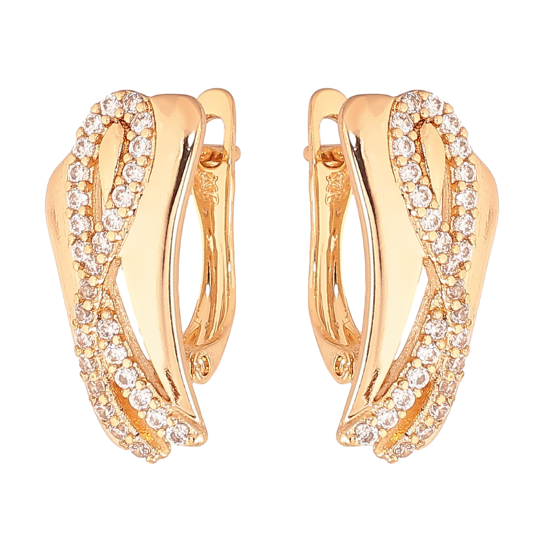 Серьги Xuping Цвет Позолота 18K английский замок Узор с кристаллами фото №1