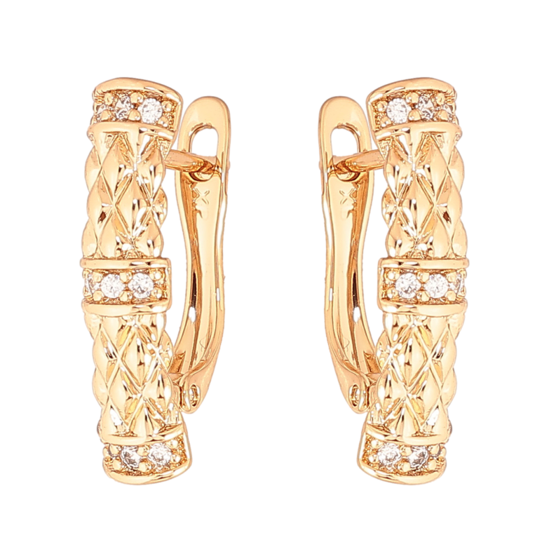 Серьги Xuping Цвет Позолота 18K английский замок Узор с кристаллами фото №1 Серьги Xuping Цвет Позолота 18K английский замок Узор с кристаллами фото №1