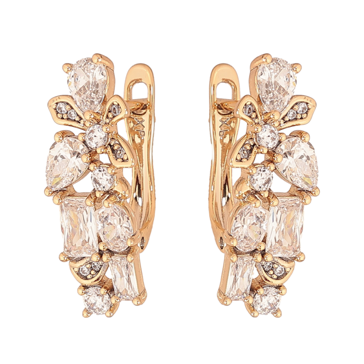 Серьги Xuping Цвет Позолота 18K английский замок Инкрустация кристаллами фото №13 Серьги Xuping Цвет Позолота 18K английский замок Инкрустация кристаллами фото №13