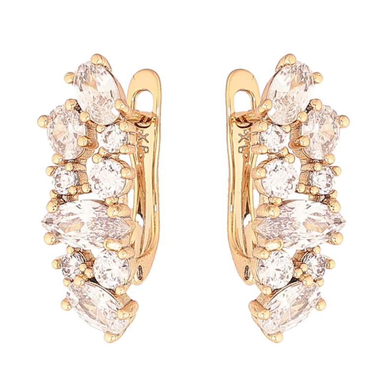 Серьги Xuping Цвет Позолота 18K английский замок Инкрустация кристаллами фото №1 Серьги Xuping Цвет Позолота 18K английский замок Инкрустация кристаллами фото №1