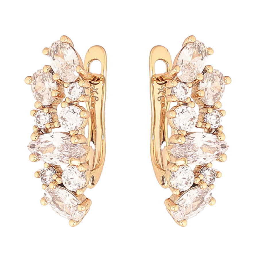 Сережки Xuping Колір Позолота 18K англійський замок Інкрустація кристалами фото №1 Сережки Xuping Колір Позолота 18K англійський замок Інкрустація кристалами фото №1